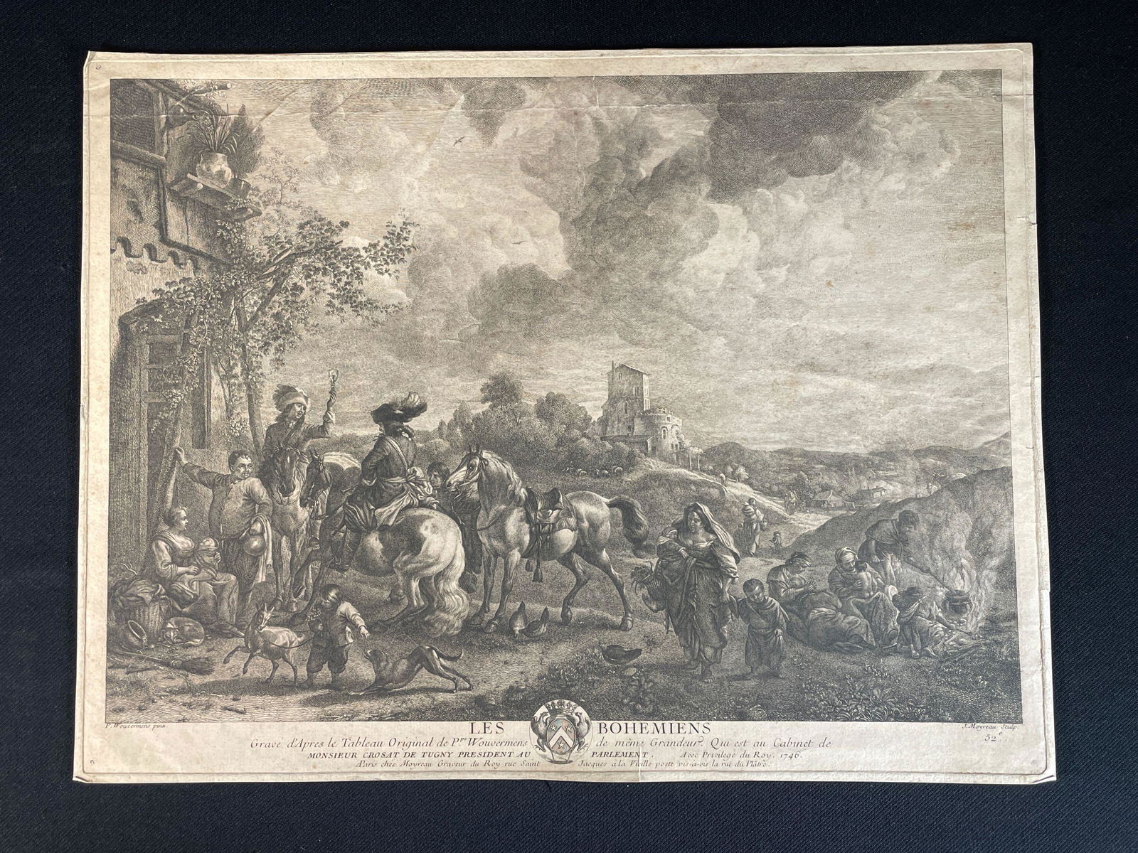 Moyreau, John (France, 1690-1762) Les Bohemiens "Gypsies Living on a Hill Side Outside a Tavern" (1 of 5)