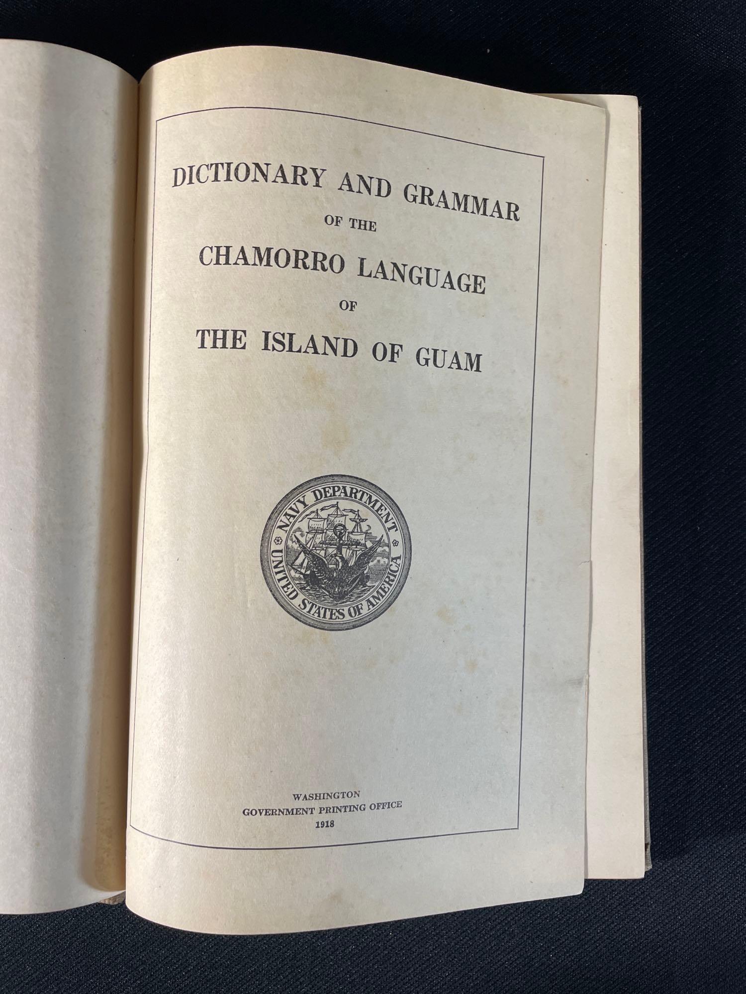 Dictionary And Grammar Of The Chamorro Language Island Guam 1918 Navy Department Of U.S.A. (1 of 5)