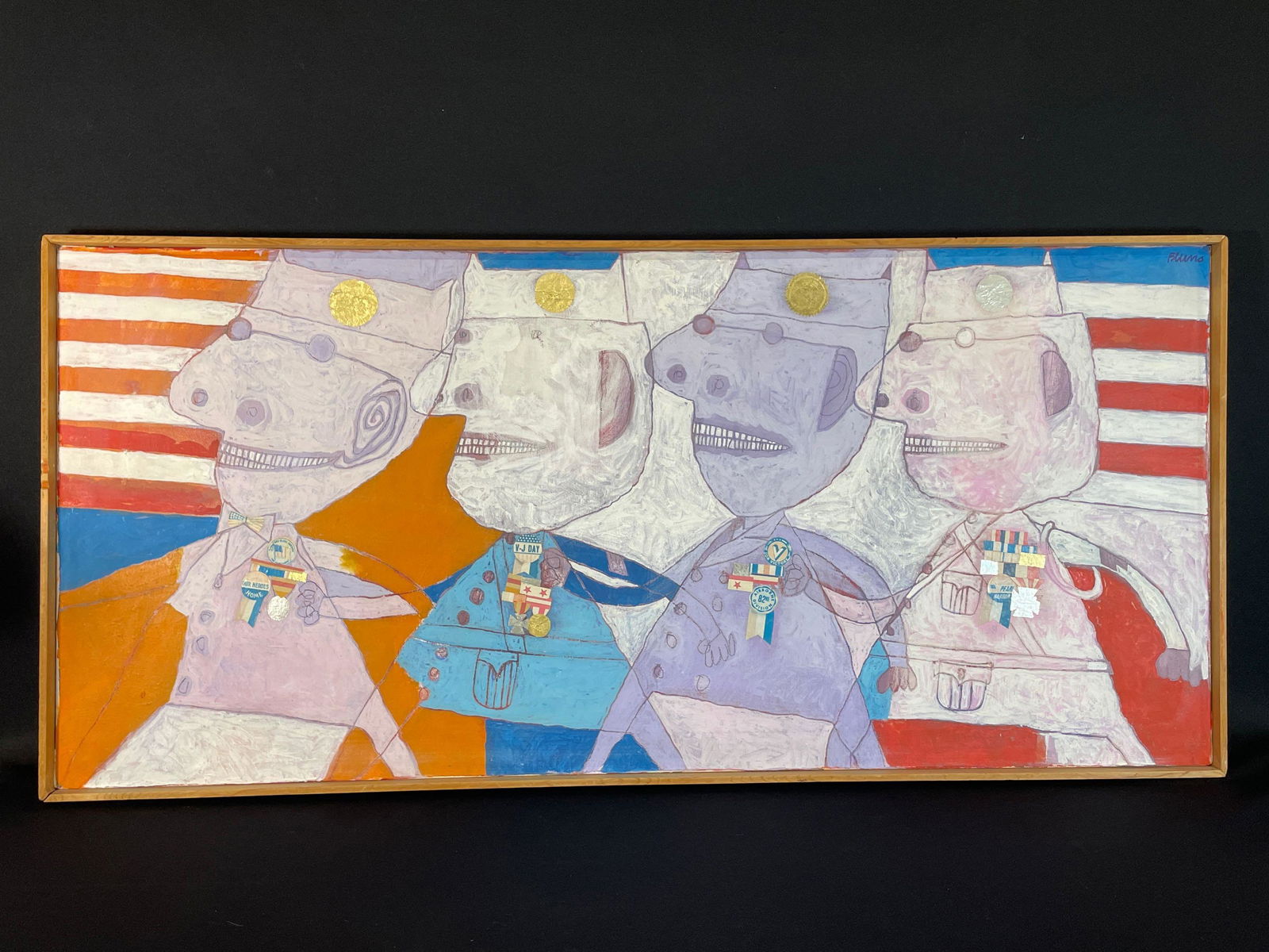 Ruth Fluno (American 1927-1974) "Armistice Day Parade" Mixed Media (1 of 5)