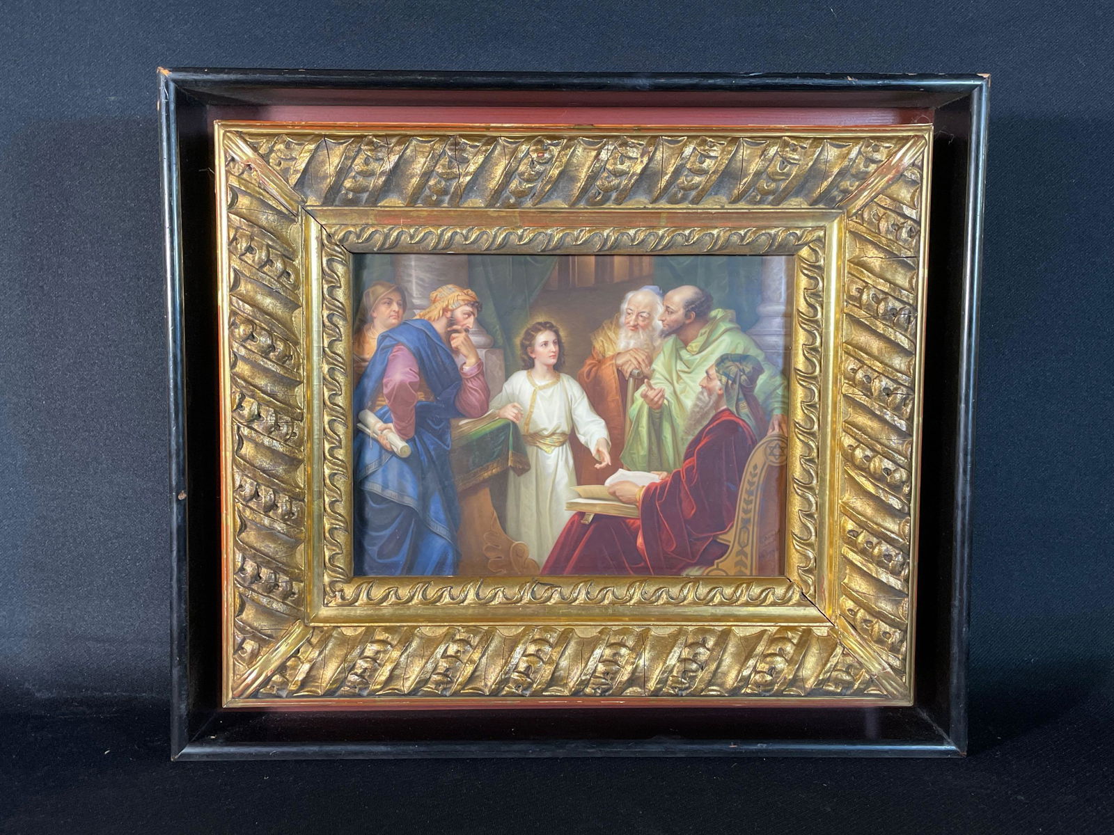 O. Dietrich (KPM) Porcelain Plaque "Jesus In The Temple" Painting (1 of 9)