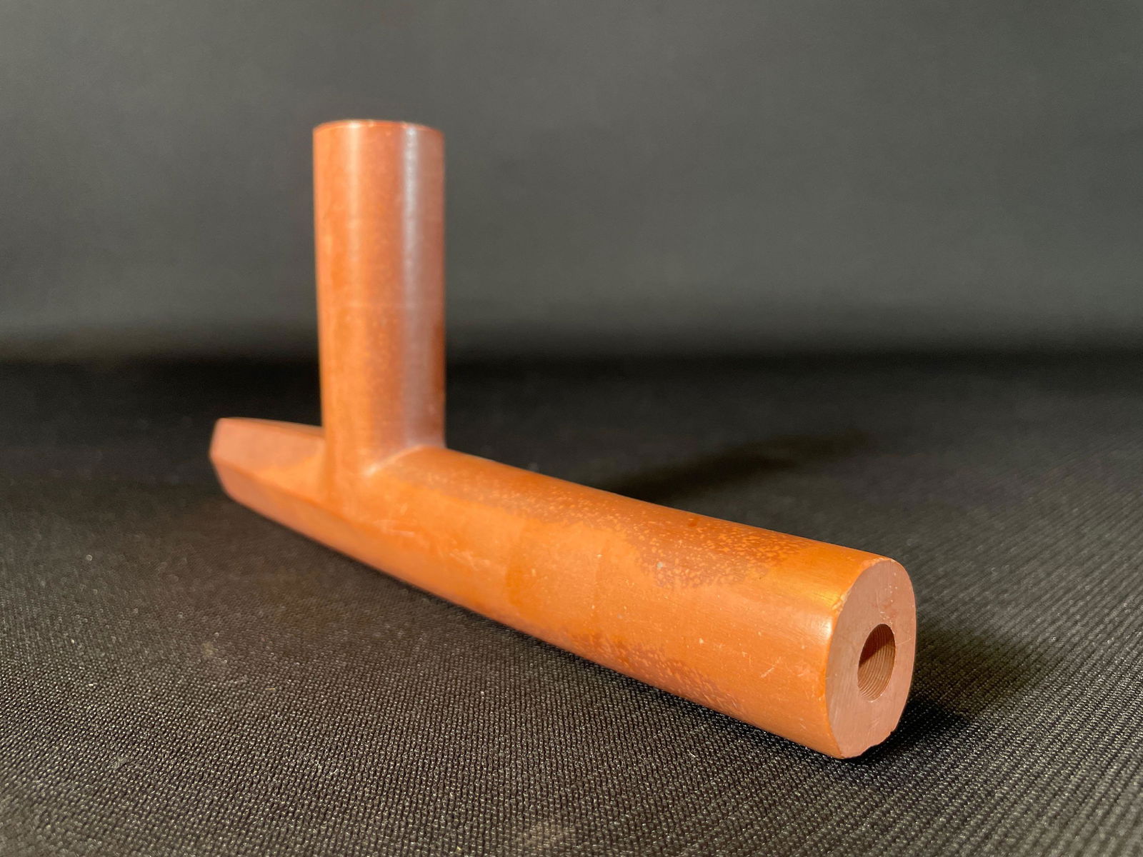 Sioux Indian Catlinite T-Bowl Pipe (7-5/8" Long) (1 of 3)