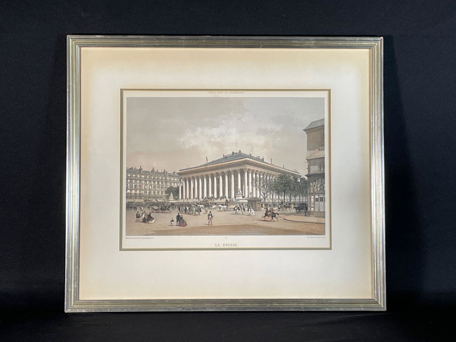 Felix Benoist (France 1818-1896) "Paris dans sa Splendeur" Print: Sight View 11" x 14-1/2", Overall View 19-1/4" x 22-1/4"
