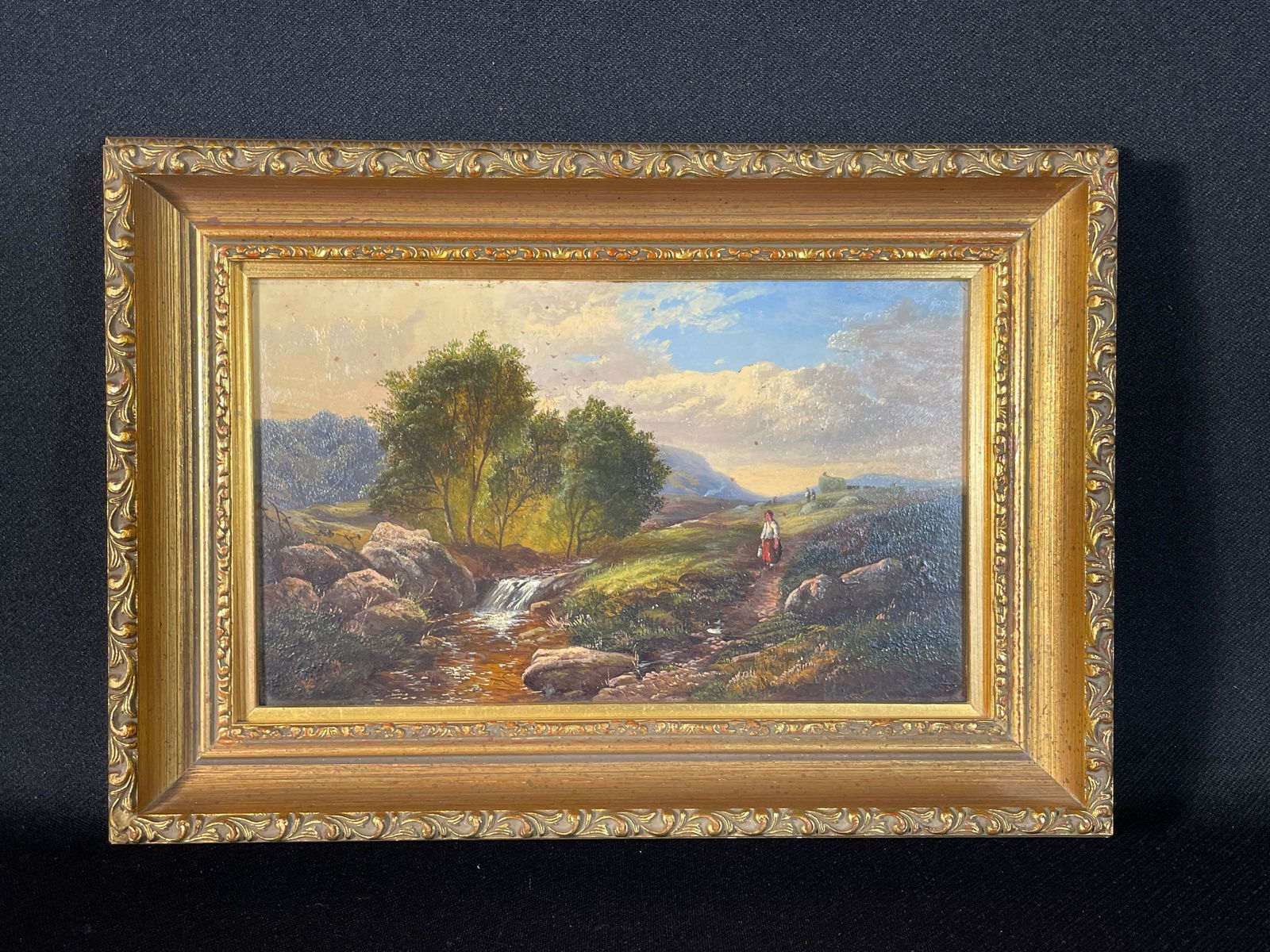 Thomas Whittle (British, 1803-1887) "Maid in Landscape" Signed LR, Dated 1866 (1 of 4)
