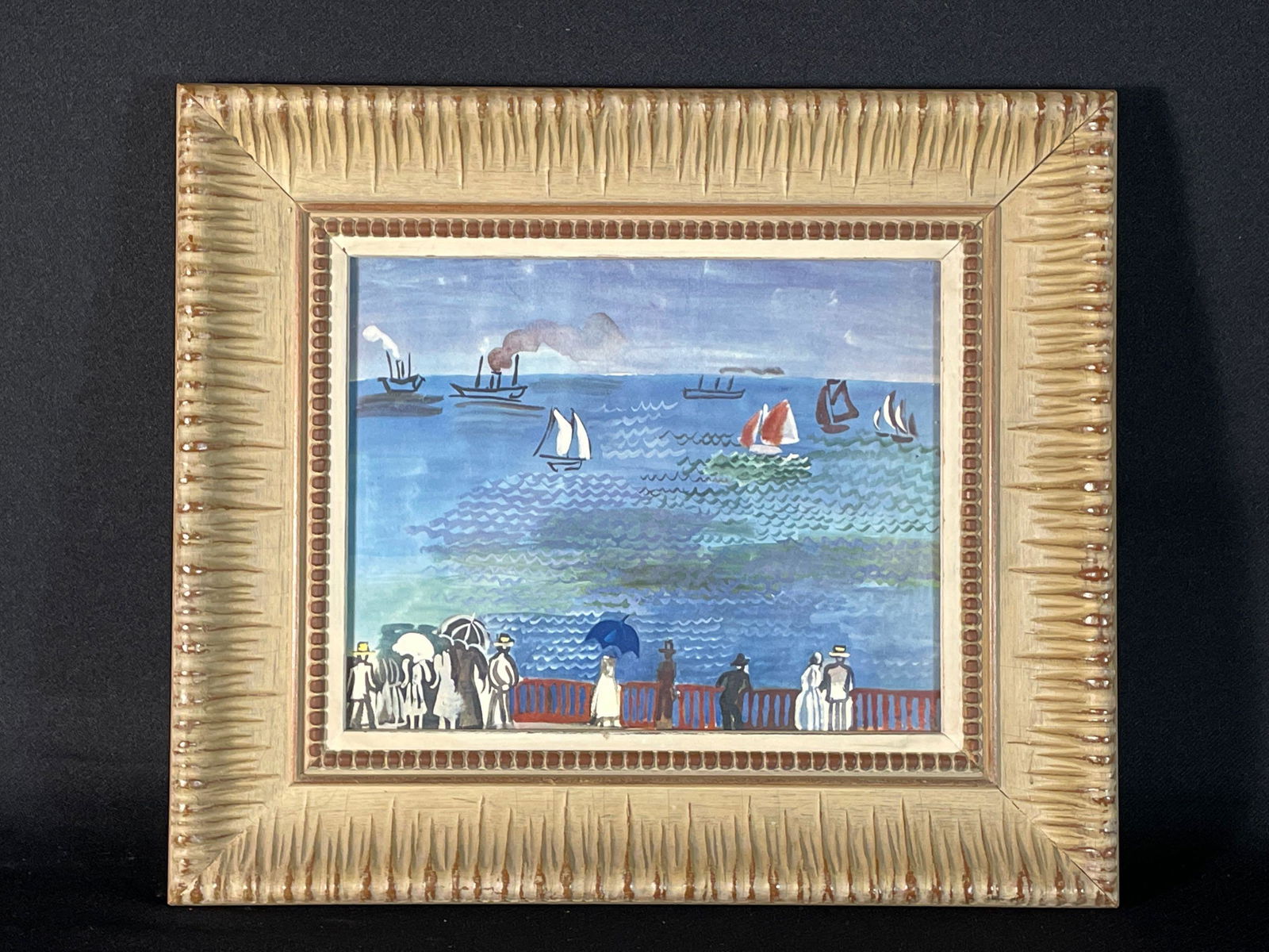 Raoul Dufy, (French 1877-1953) "Elegant People By The Sea" Framed Print (1 of 3)