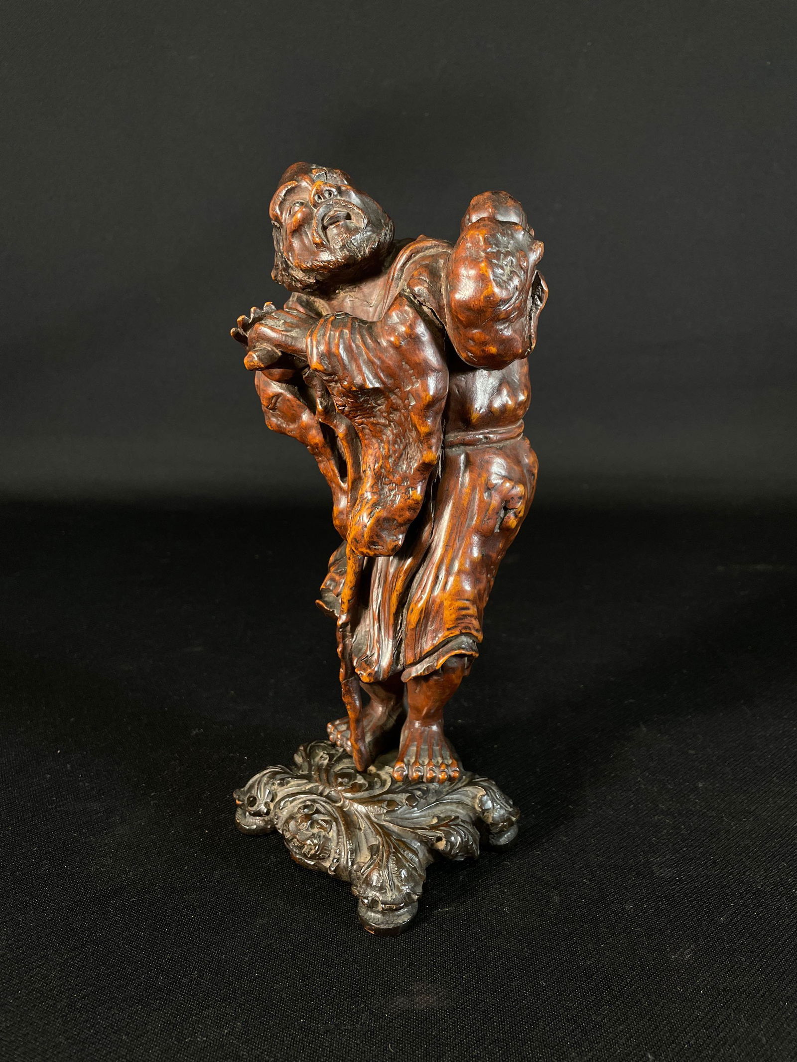 Figural Bamboo Root Carving Of One Of The Chinese Immortal Gods (1 of 3)