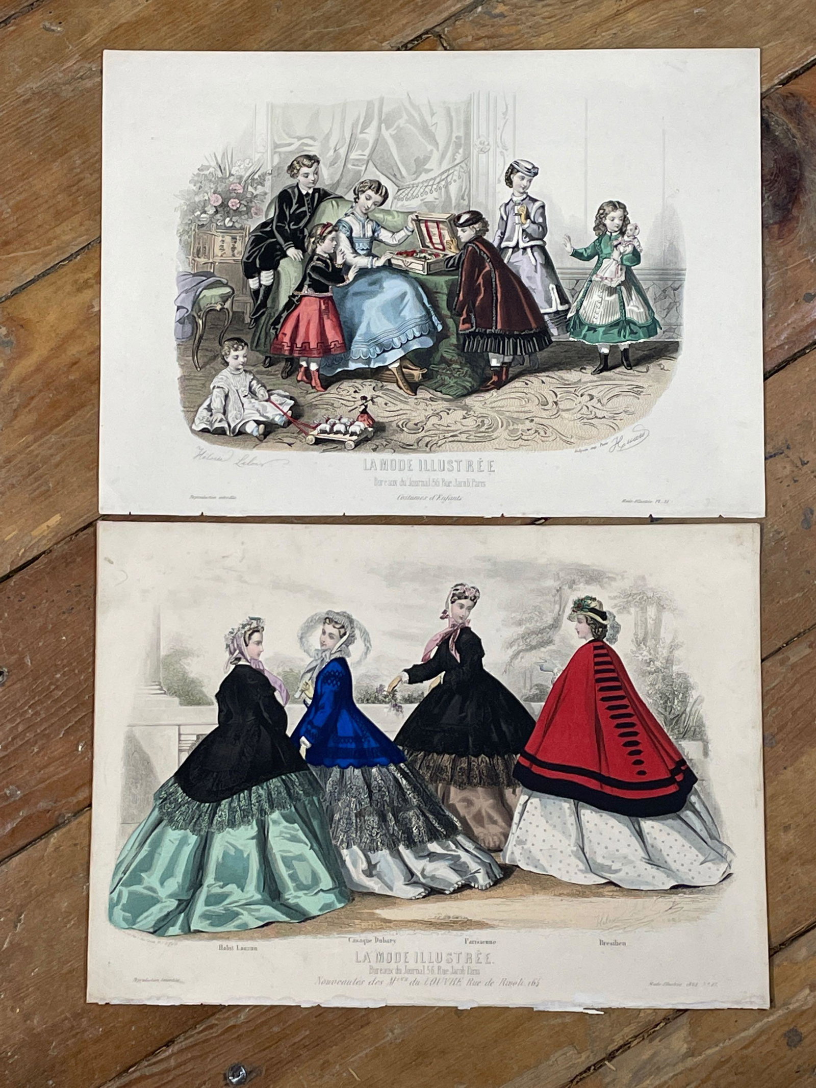 (9) "La Mode Illustree'" Etchings: ...