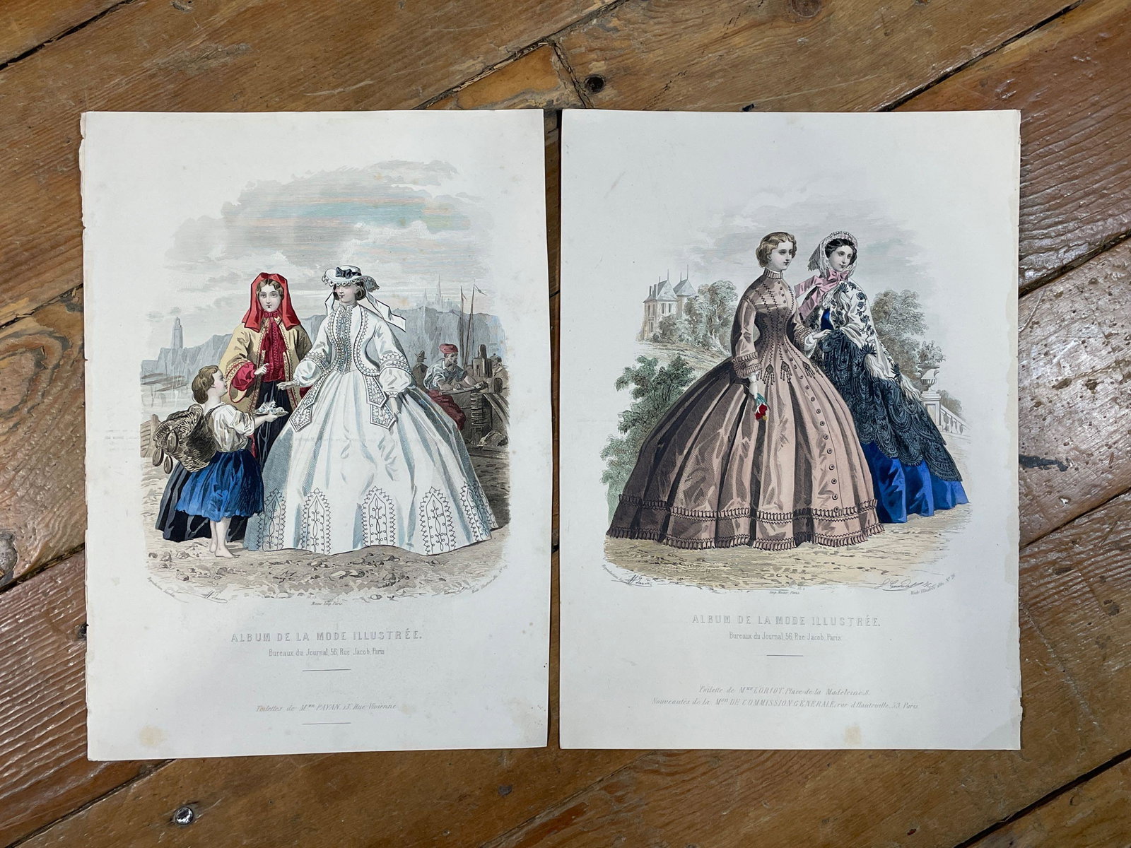 (7) "Album De La Mode Illustree" Etchings: ...