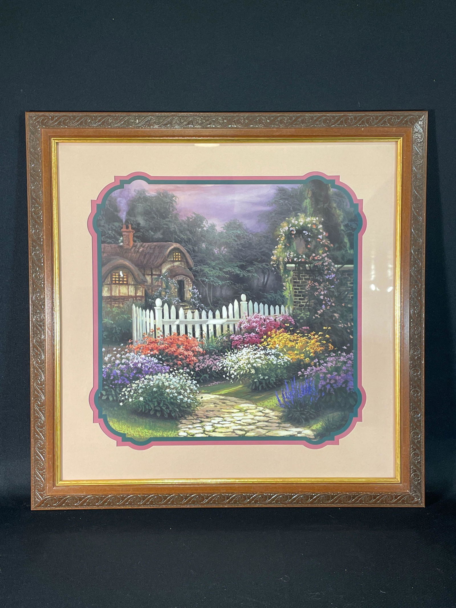 Framed Print Of Cottage w/ Flowers (1 of 3)