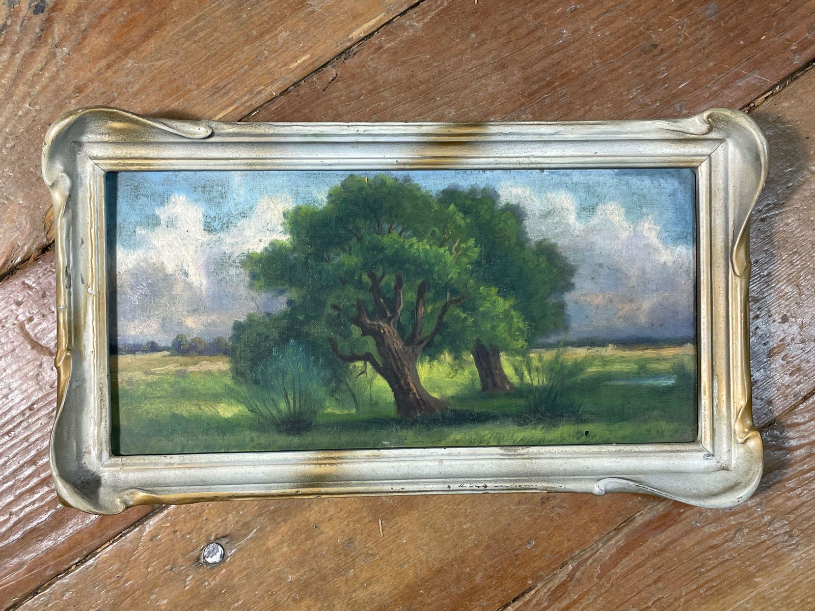 Vintage Framed Painting Of Trees, Unsigned (1 of 2)