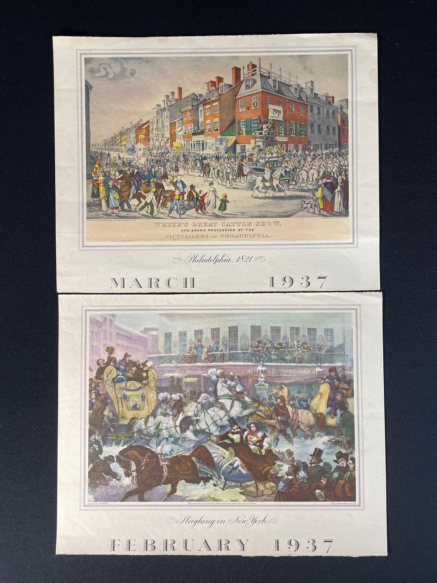 Assortment of" La Corbeile", "Modes Francaises", and "Magasi des Demoiselles" Hand Colored Etchings: ...
