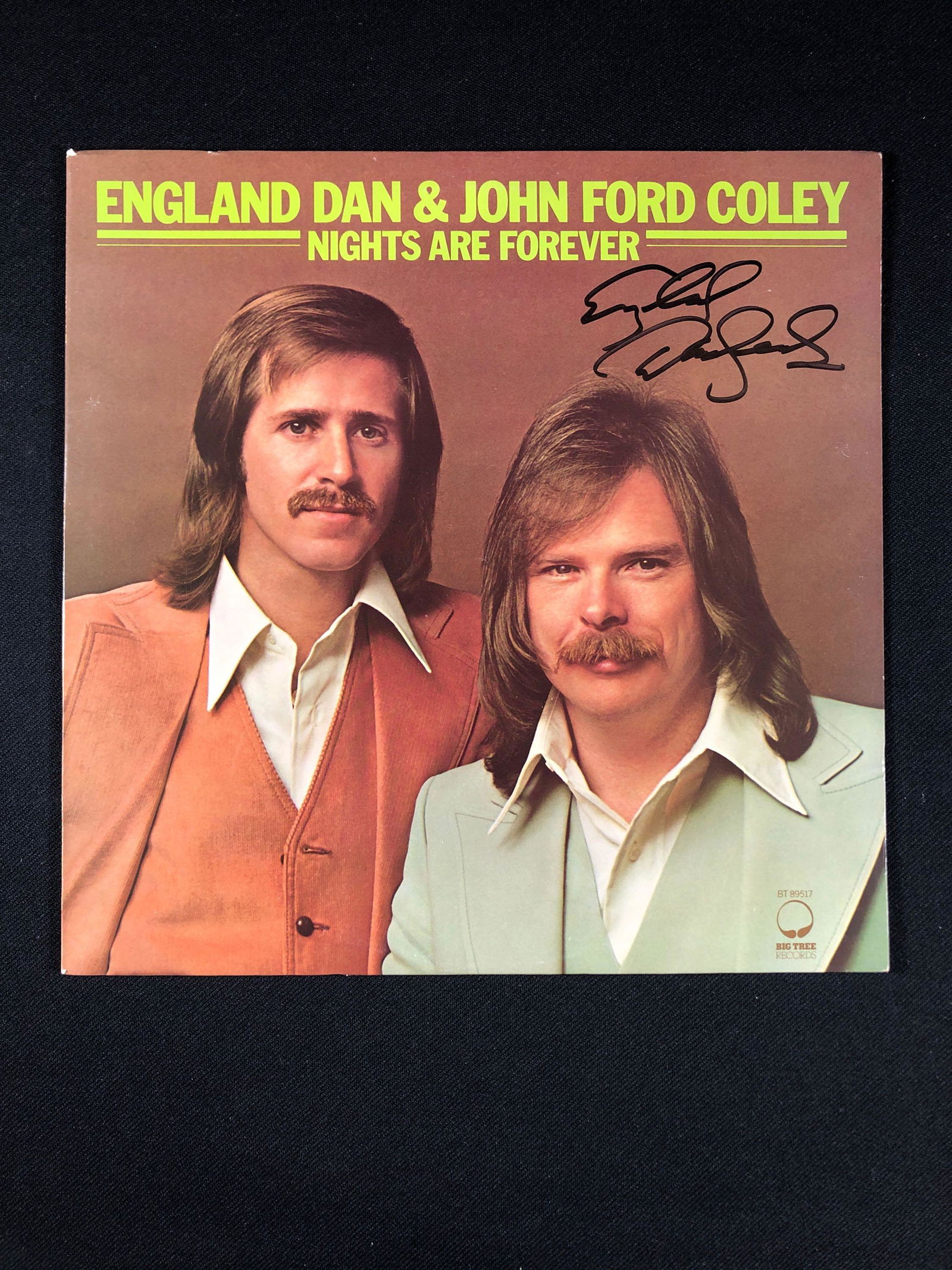 England Dan and John Ford Coley "Nights are Forever" Autographed Album Signed by England Dan Seals: ...