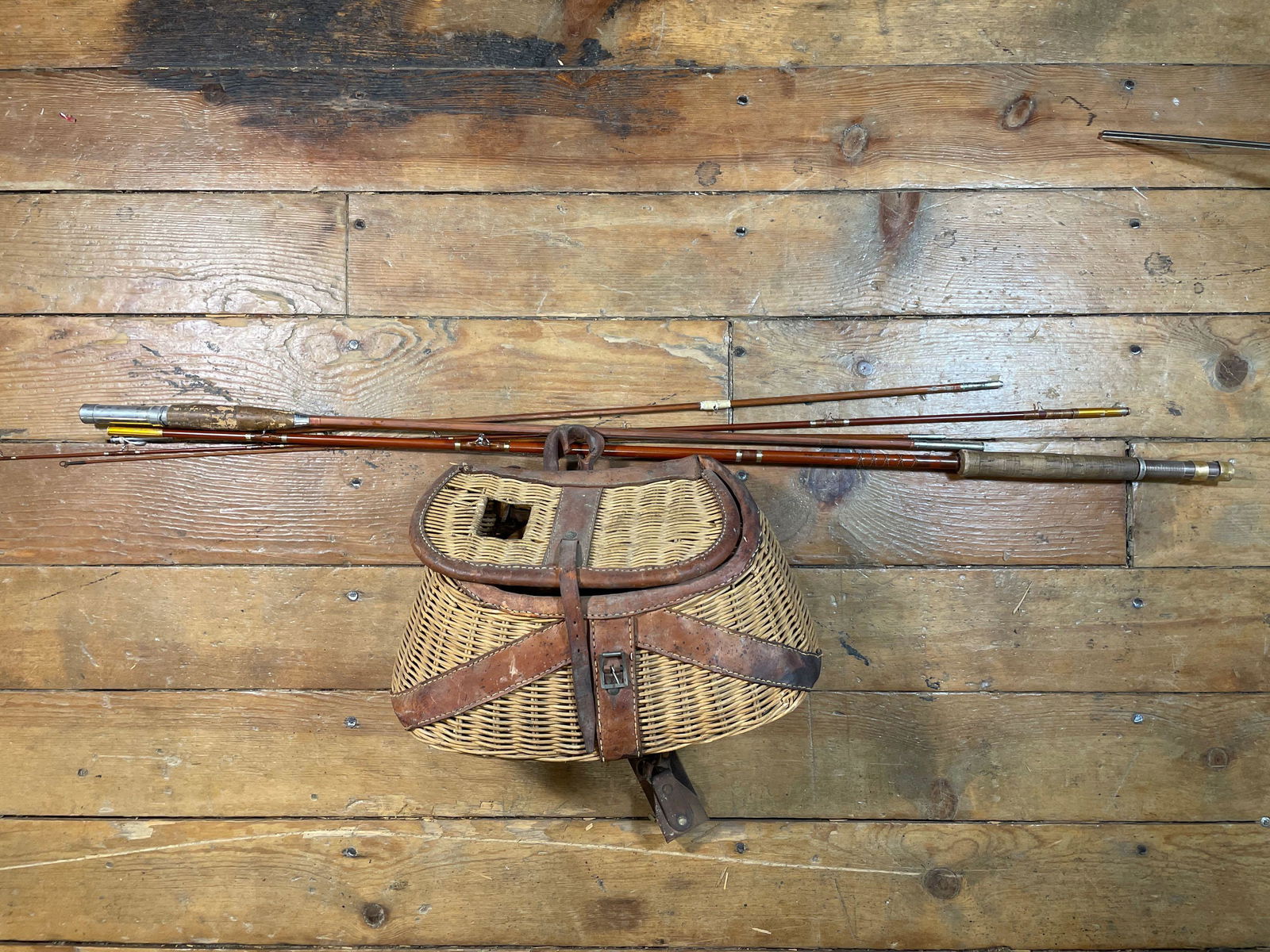 (2) Fly Fishing Rods and a Creel Basket (1 of 5)