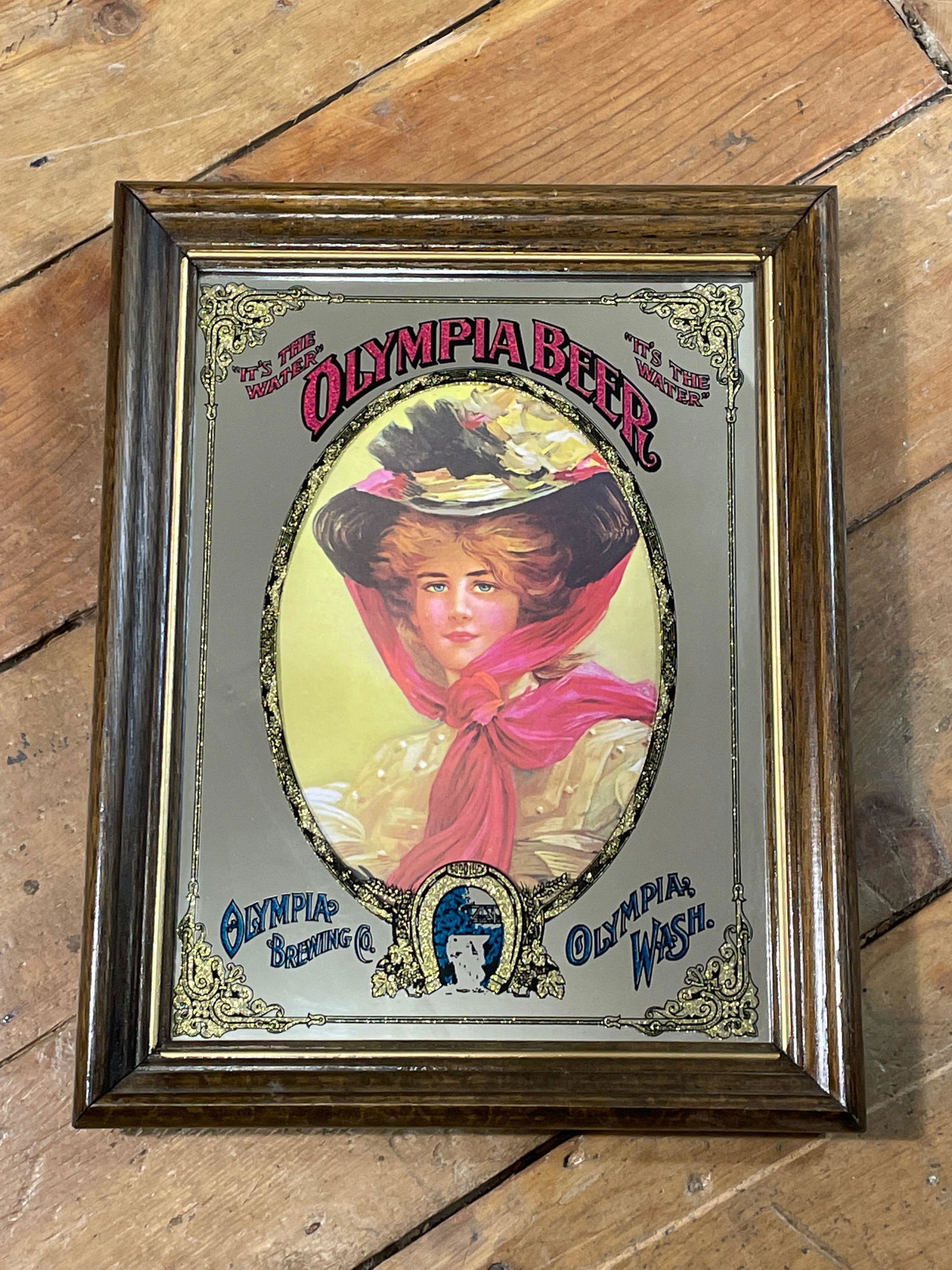 Olympia Beer Sign, Sight View 11-1/2" x 8-1/2", Overall View 14" x 11" (1 of 2)