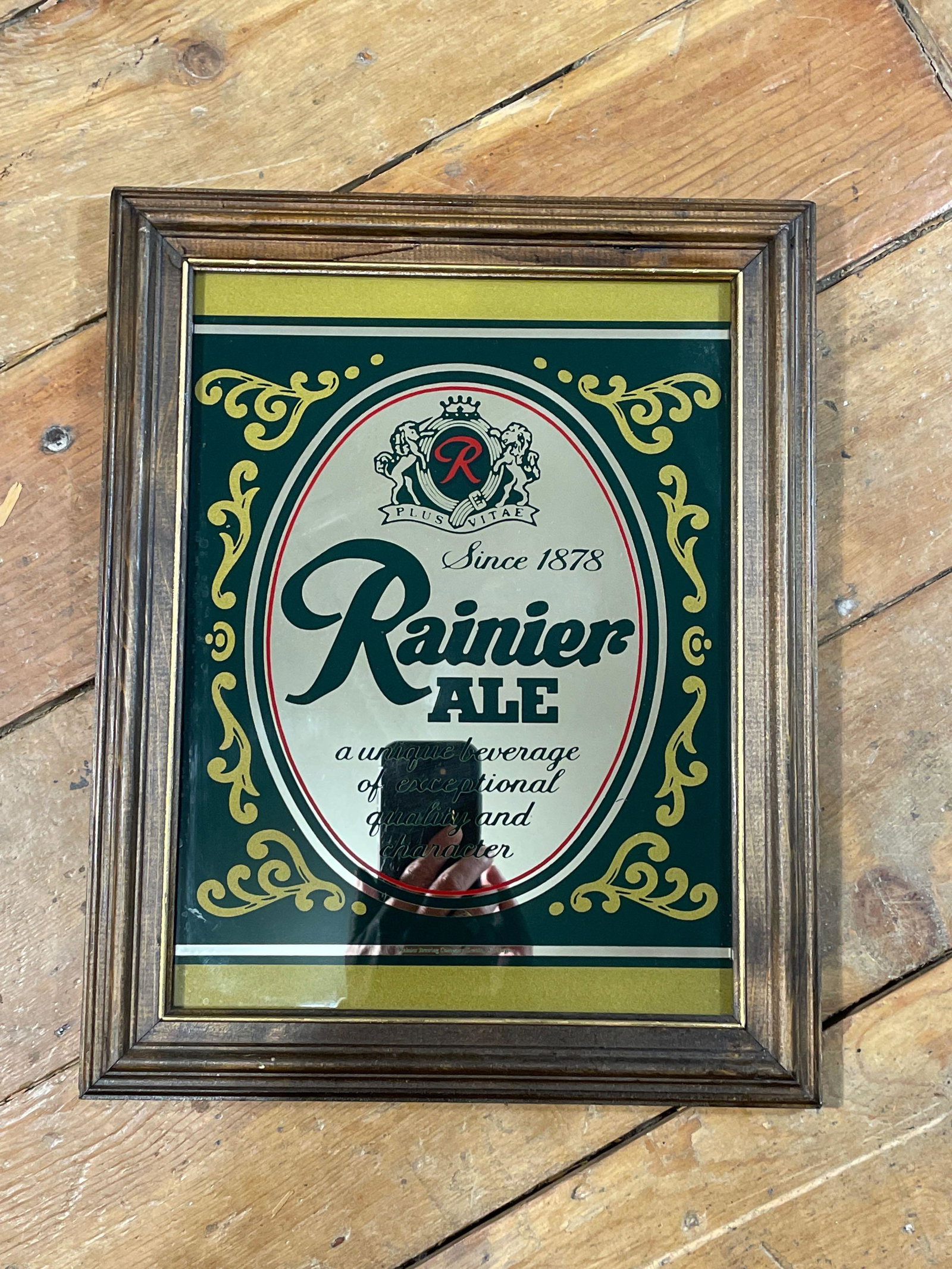 Rainier Ale Sign, Sight View 11-1/2" x 8-1/2", Overall View 14" x 11": ...