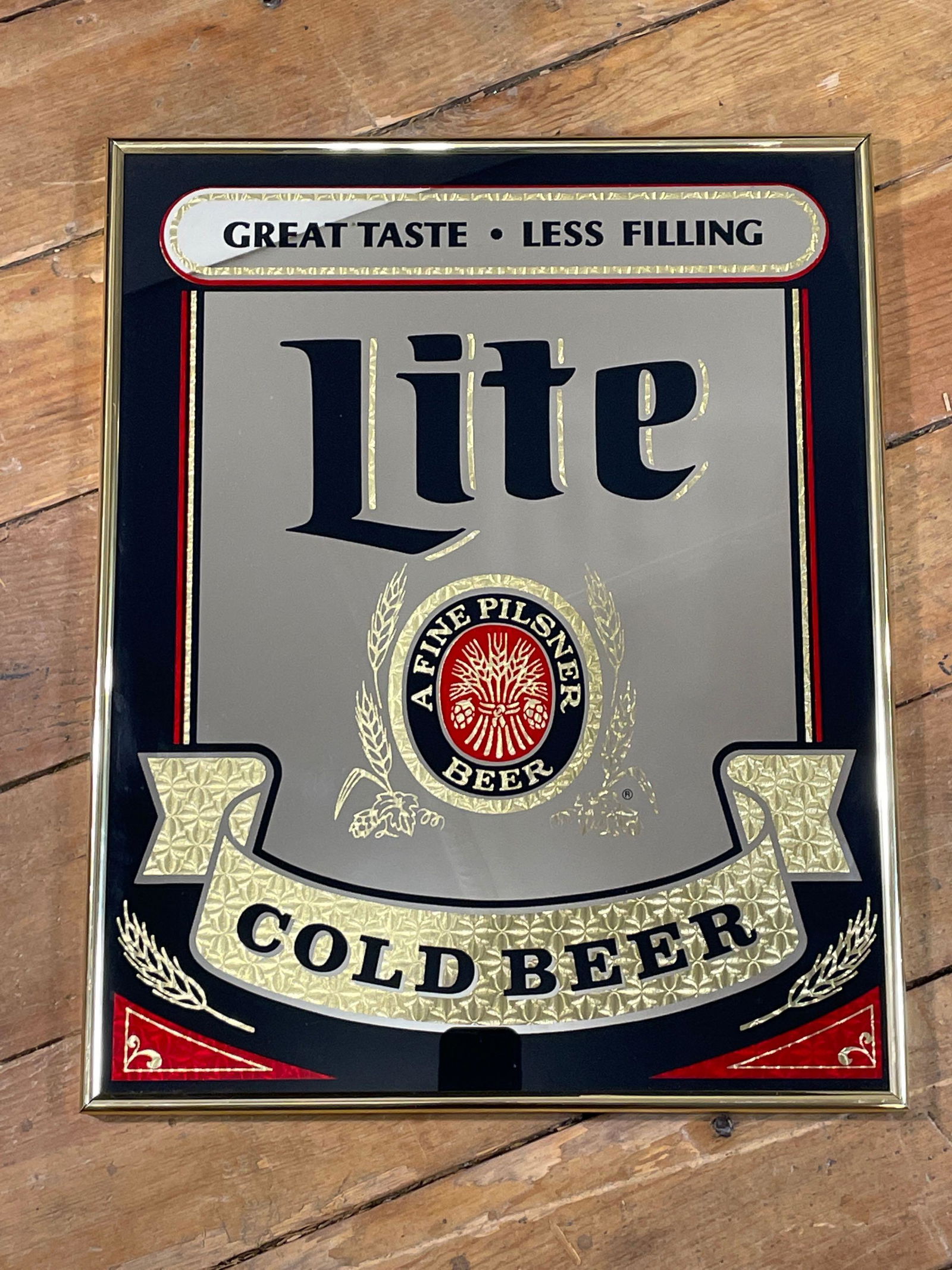 Miller Lite Beer Sign, Sight View 19-1/4" x 15", Overall View 20" x 16" (1 of 2)