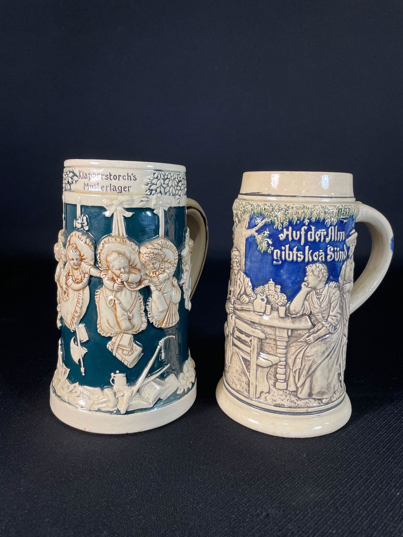 (1) Gesetzlich Beer Stein 6-1/2" Tall (Missing Lid) (1) German Beer Stein 6-1/2" Tall (Missing Lid) (1 of 9)