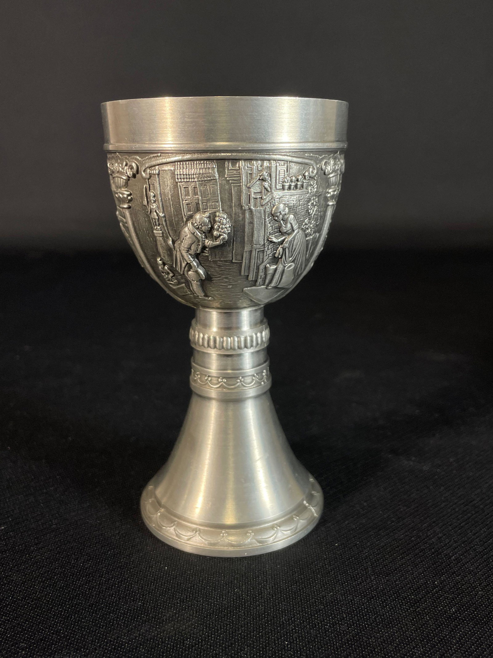 Vintage Pewter Chalice Or Wine Cup 5": ...
