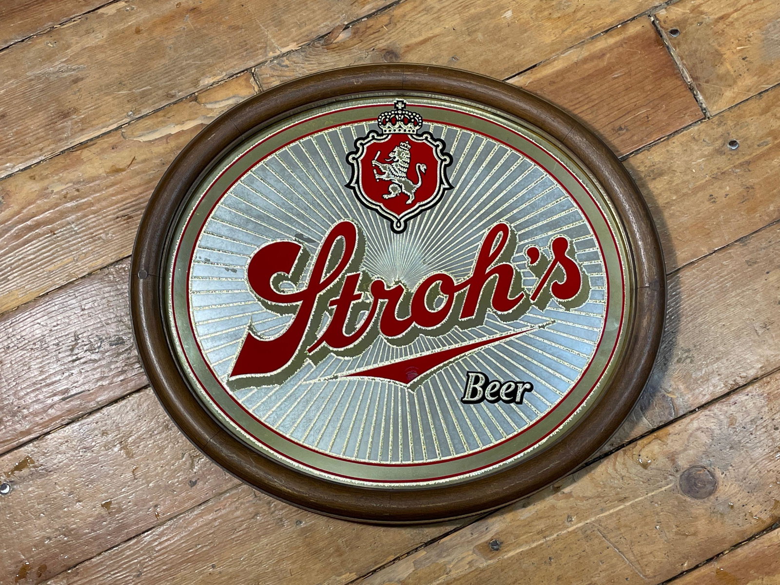 Stroh's Beer Mirror: 18" x 21"