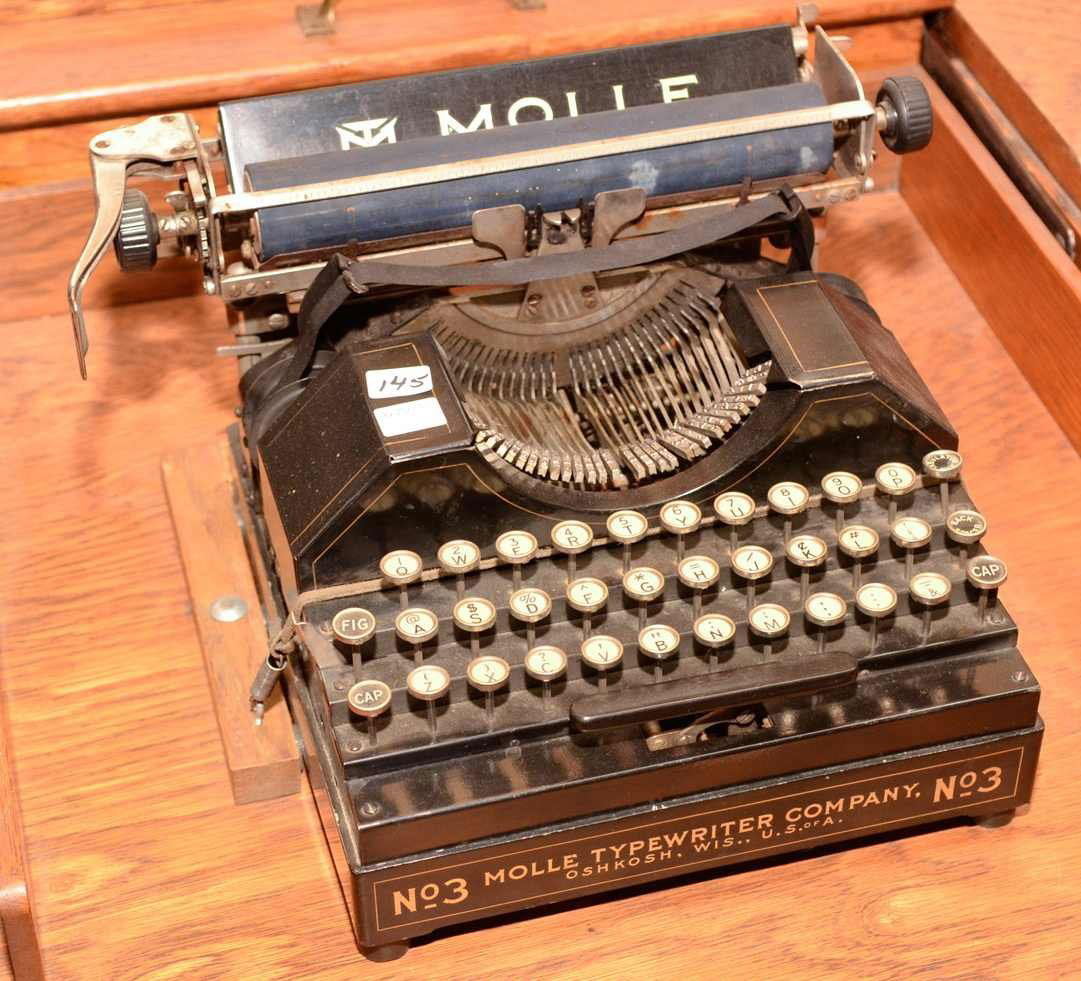 MOLLE NO. 3 TYPEWRITER, OSHKOSH, WIS: MOLLE NO. 3 TYPEWRITER, OSHKOSH, WIS