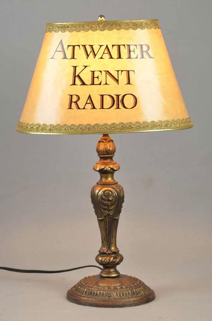 358 ATWATER KENT TABLE LAMP, 18"H , 6"DIA BASE, PROVID