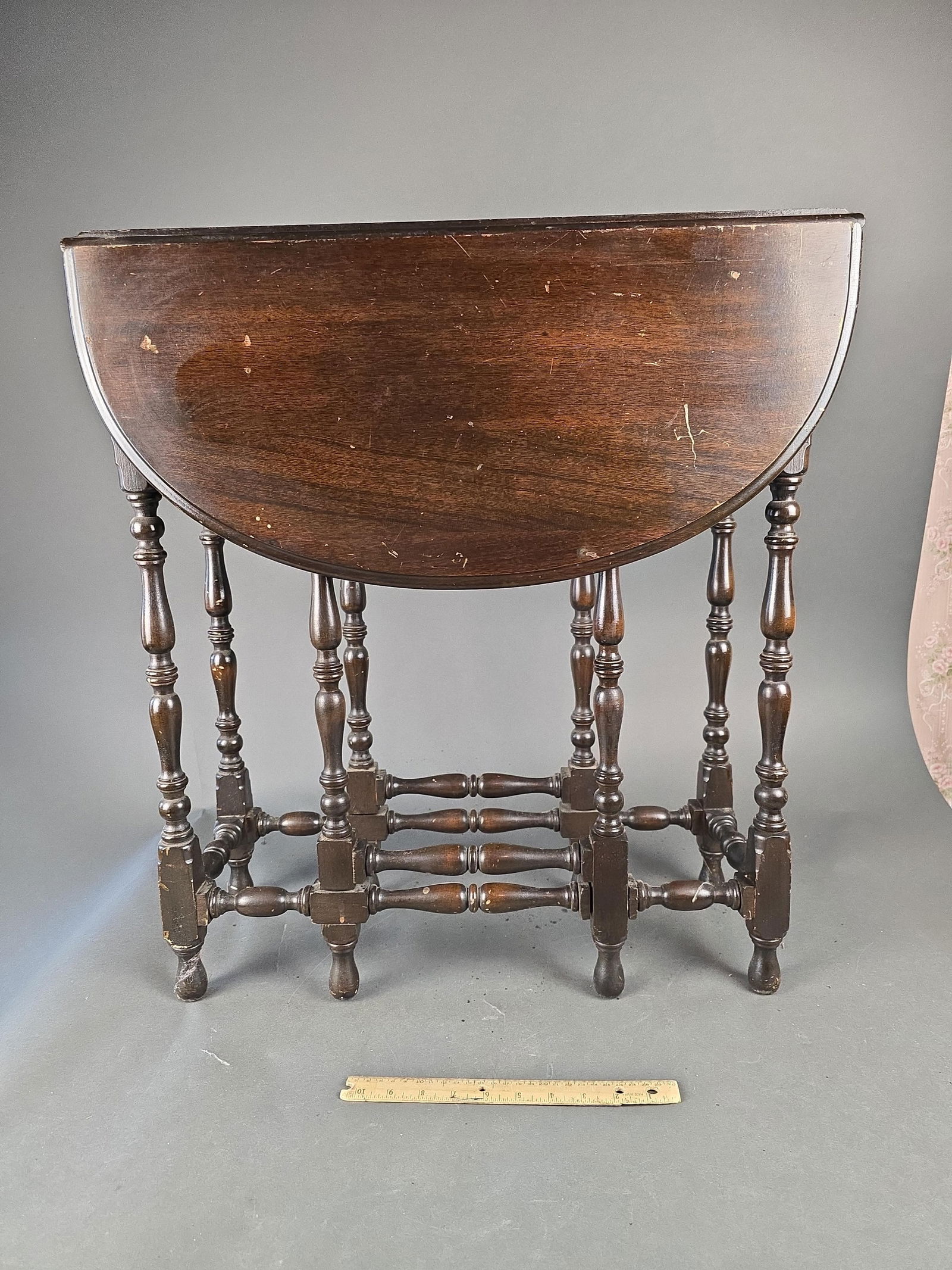 Walnut gate leg drop leaf table (1 of 4)