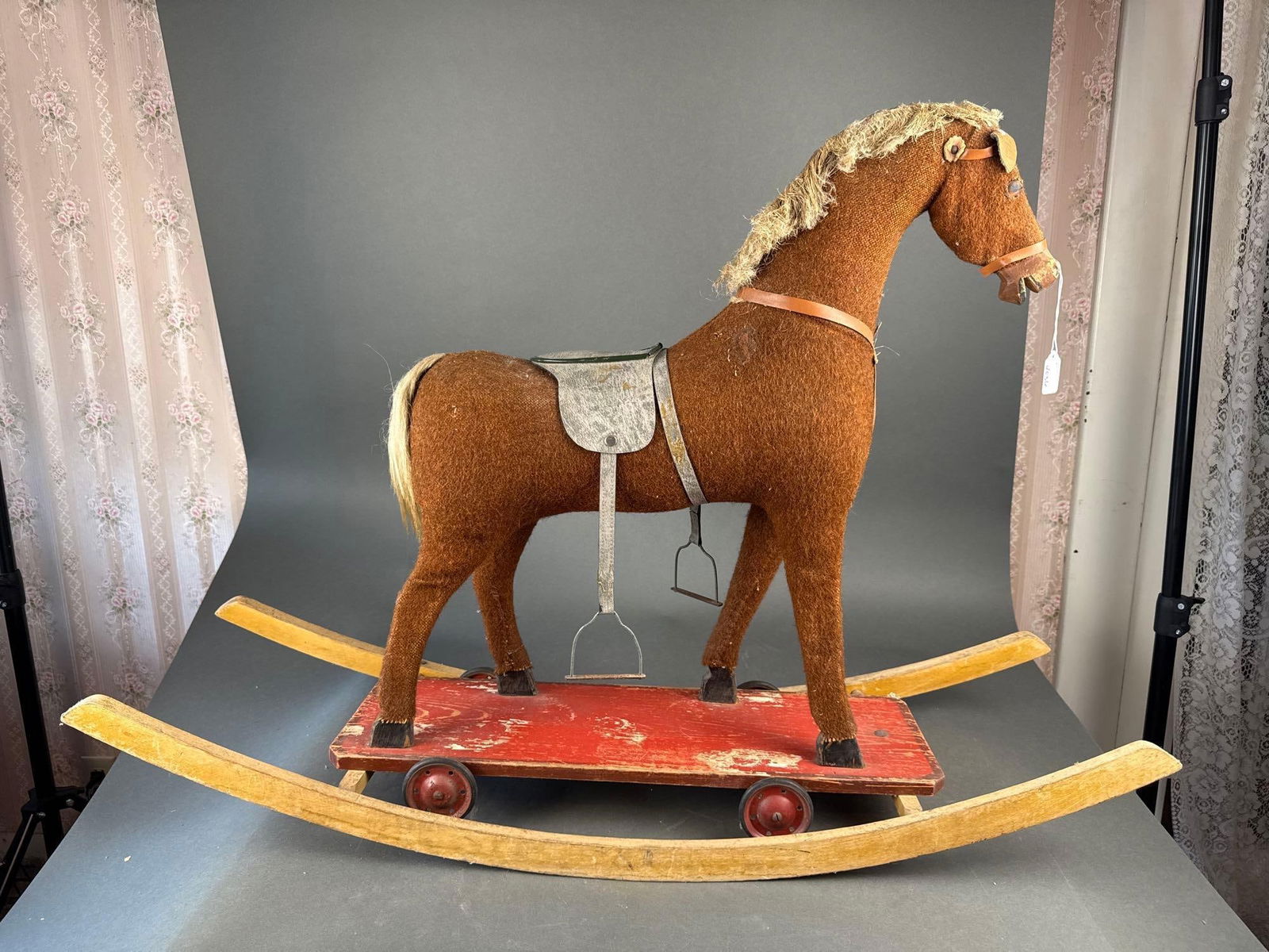 BIG Beautiful RARE Vintage Steiff Ride on Mohair Horse on