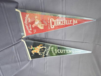 1913 border day pennants for Grangeville rodeo: these are the original pennants from the first border day celebrations 