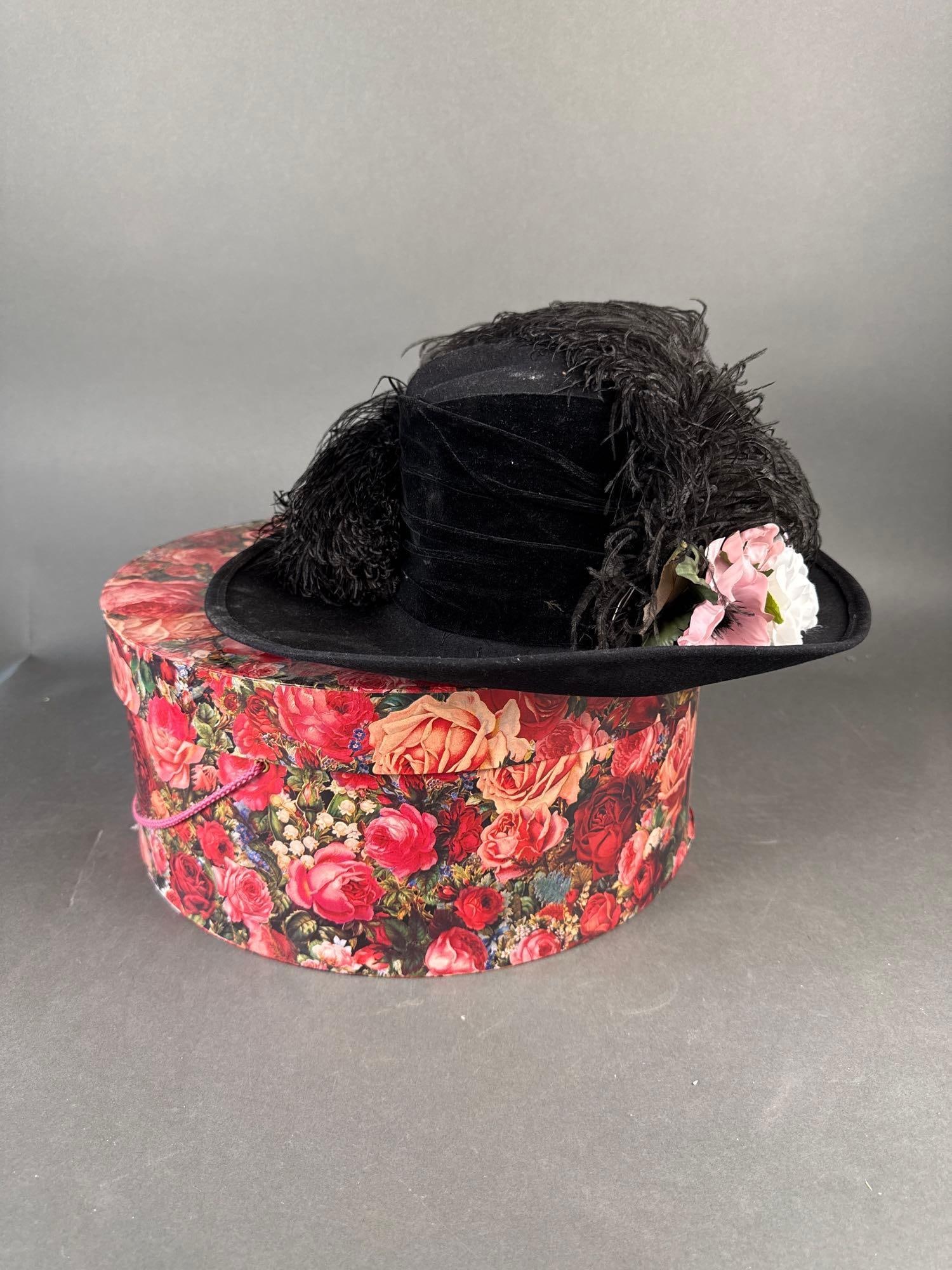 1890's ladies Victorian black hat (1 of 1)