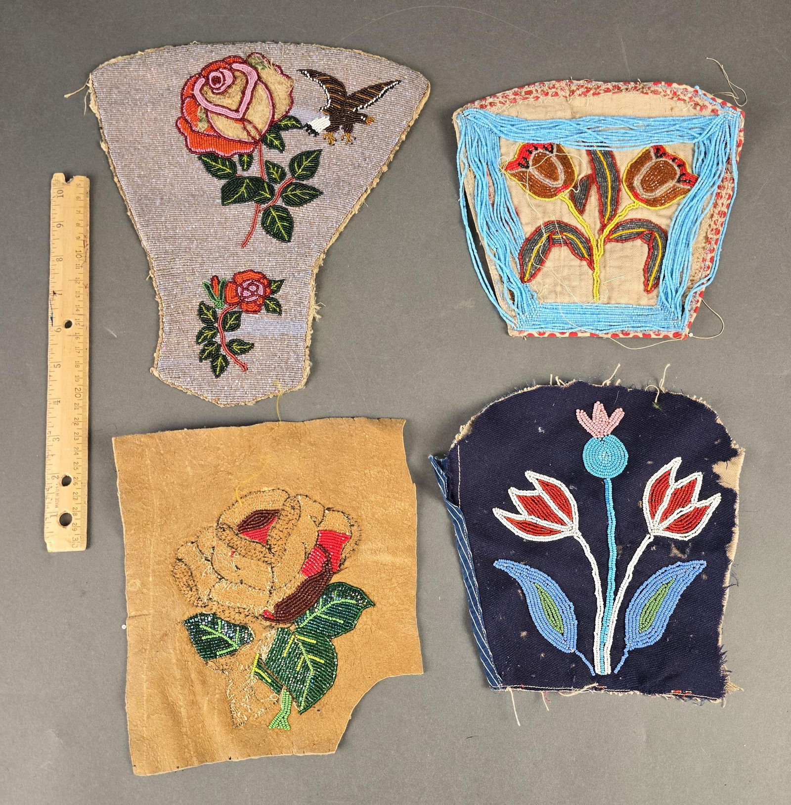 Beaded Native American gauntlet and single gauntlets (1 of 3)