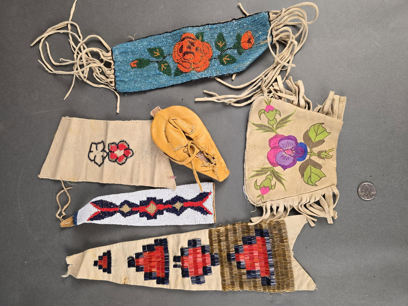 Assorted Native American pieces of beadwork (1 of 3)