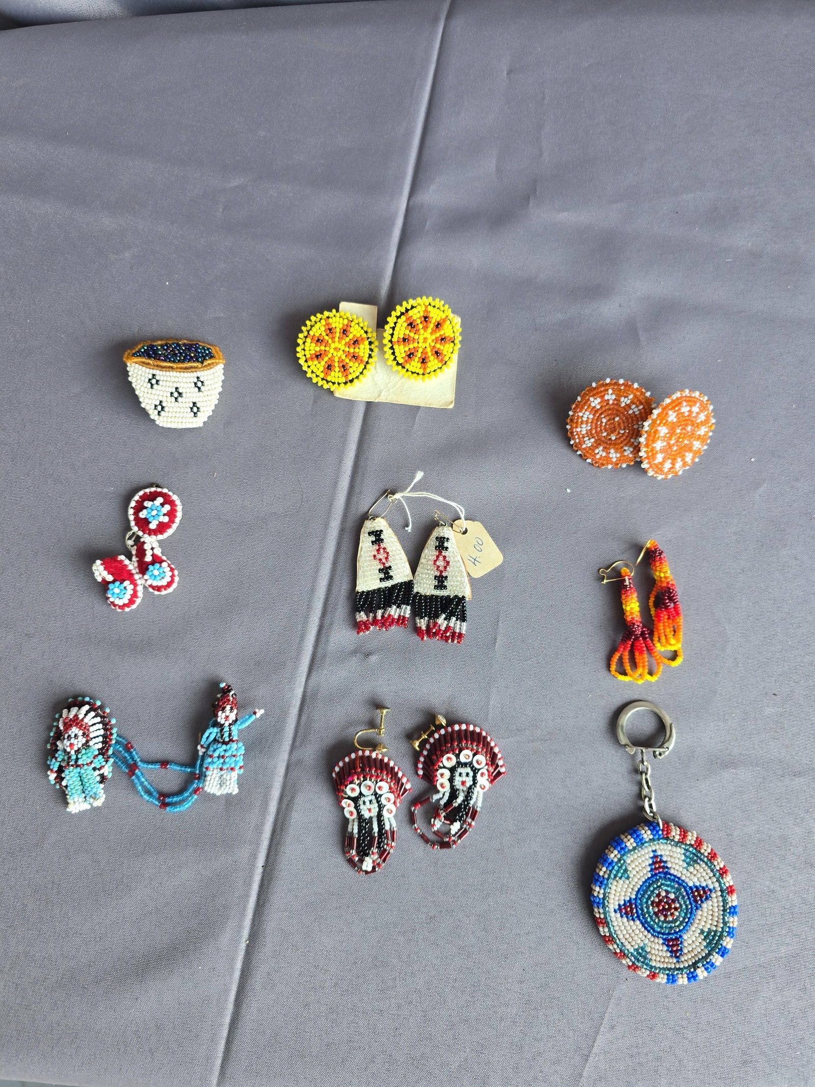 Beaded earrings and pins, all new but vintage: Beaded earrings and pins, all new but vintage