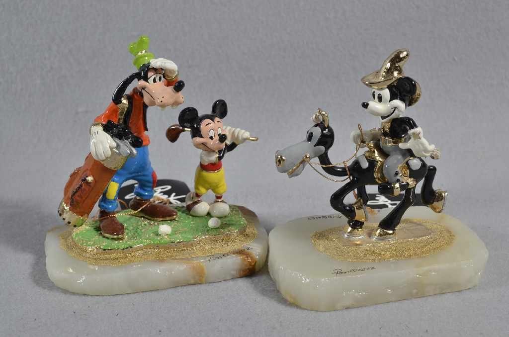 (2) RON LEE LIMITED EDITION DISNEY FIGURINES, 6" "GOOFY: (2) RON LEE LIMITED EDITION DISNEY FIGURINES, 6" "GOOFY & MICKEY, SIGNED, 288/1250, 5" "MICKEY MOUSE ON HORSEBACK", SIGNED, 2727/2750