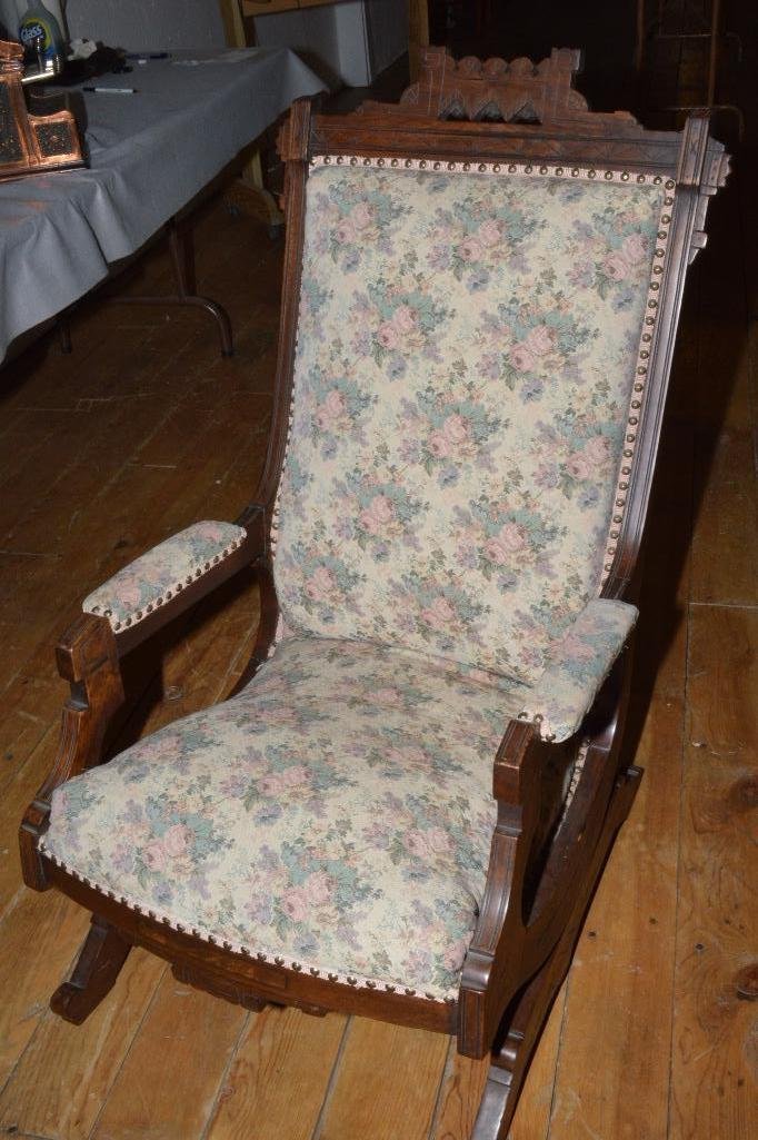 Eastlake Walnut Platform Rocker Rocking Chair
