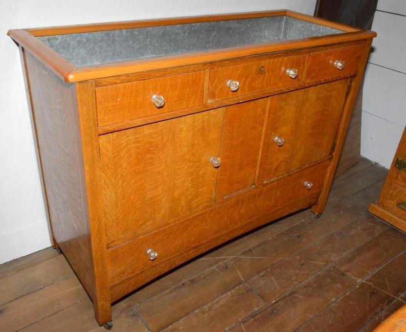 American Oak Dry Sink: 48" x 19" x 31-1/2"