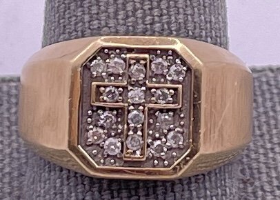 10kt Yellow Gold Men's Diamond Ring (1 of 4)
