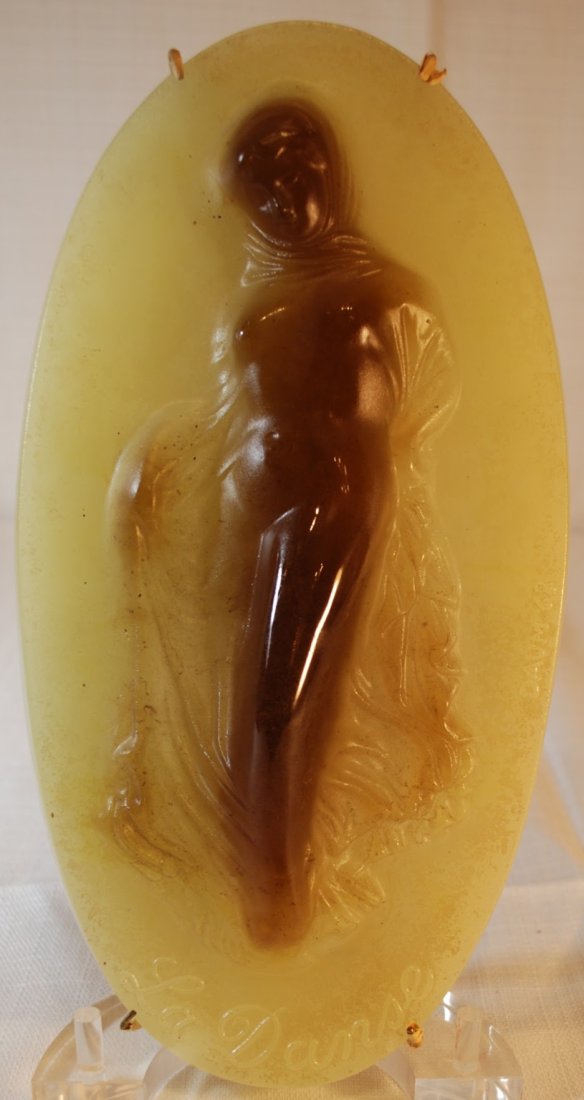 Daum Pate de Verre Plaque Titled "La Danse": No chips or cracks. Please note the absence of a condition report does not imply that there are no condition issues with this lot. Please contact us for a detailed condition report.