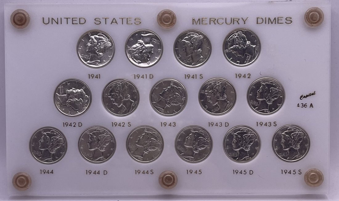 15 Coin Set 1941-1945 Mercury Dimes Uncirculated (1 of 2)