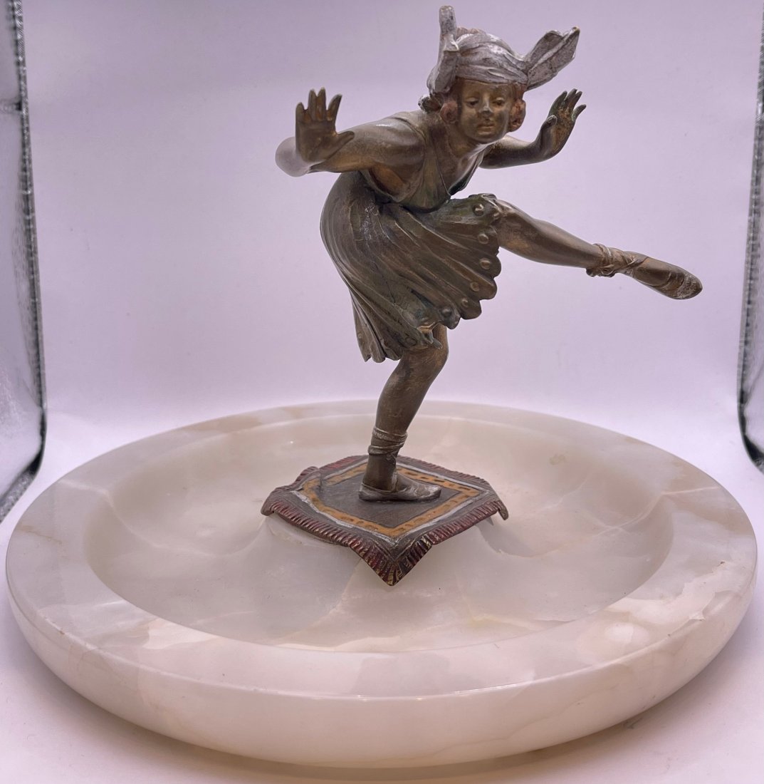Austrian Bergman Style Bronze on White Onyx Base (1 of 3)
