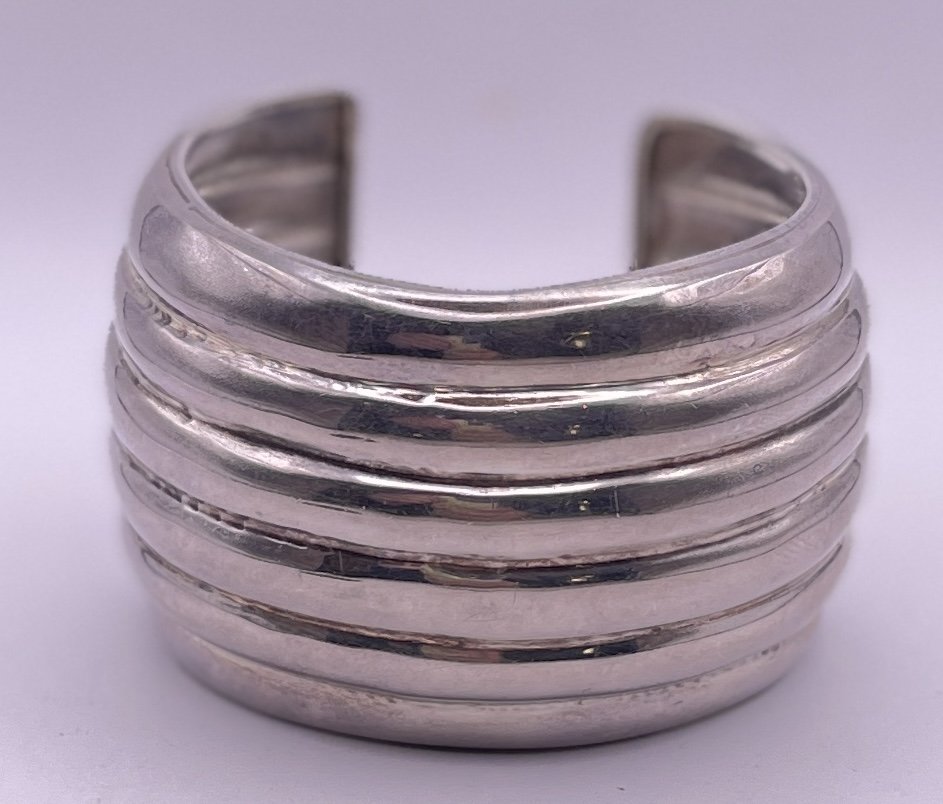 Ballesteros Mexican Stering Silver Wide Cuff Bracelet (1 of 4)