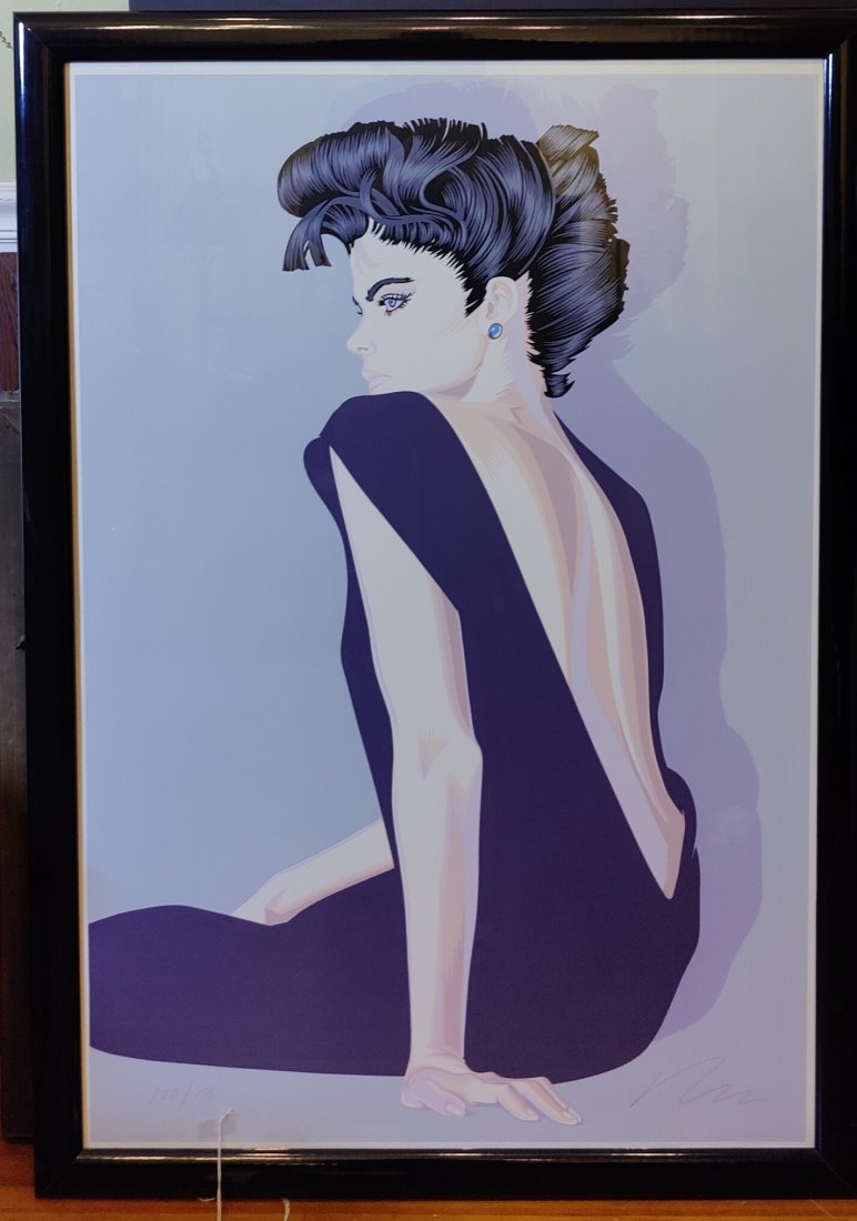 Impressive Large Robert Blue (1946-1998) Los Angeles, Art Deco Seductive Female (1 of 5)