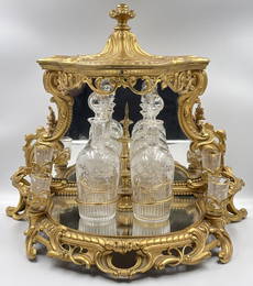 Monumental 19th Century Gilt Bronze And Crystal Tantalus