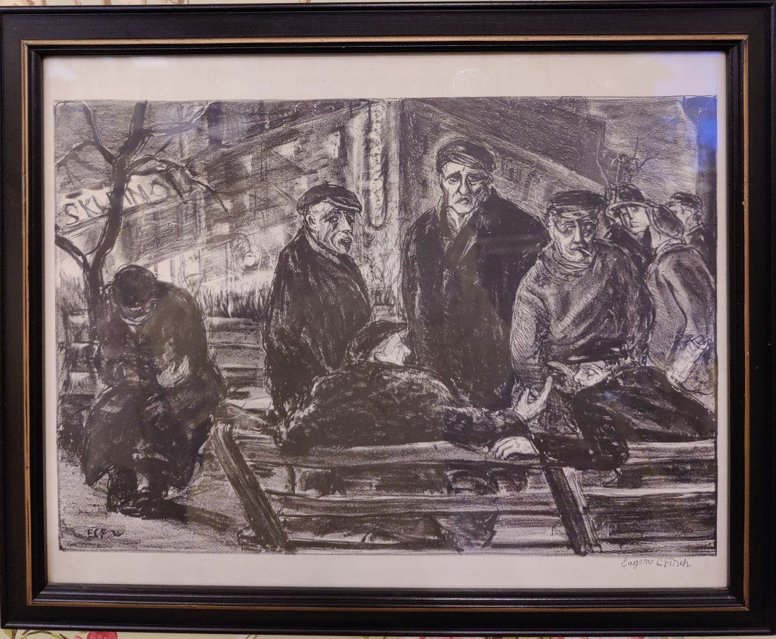 After Eugene C Fitsch Print Titled Depression Era (1 of 2)