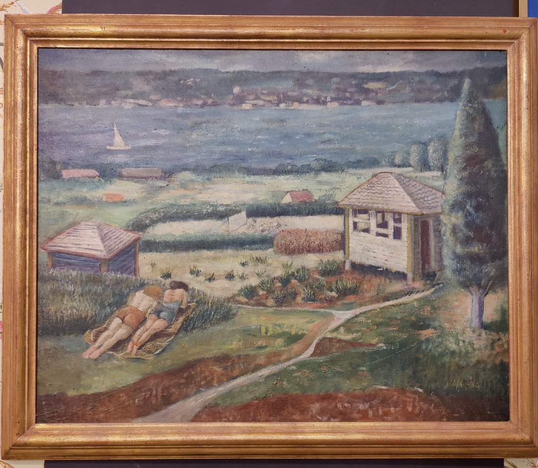 Joseph Biel O/B Painting Sun Bathing Along The Hudson (1 of 7)