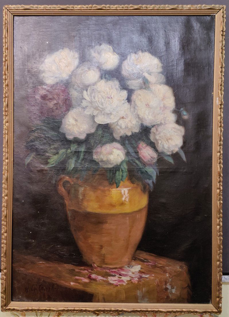 Floral O/C Painting Signed H La Charles (1 of 5)