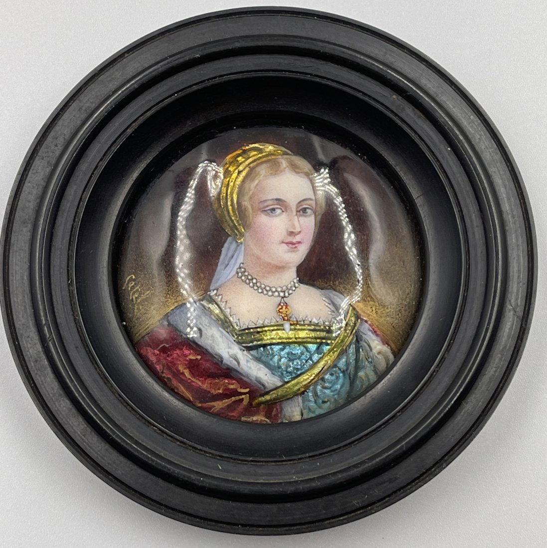 19th Century Enamel on Copper Portrait Miniature (1 of 3)