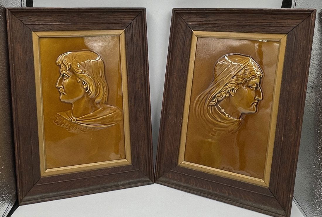 Pair of Glazed Wedgwood Plaques (1 of 5)
