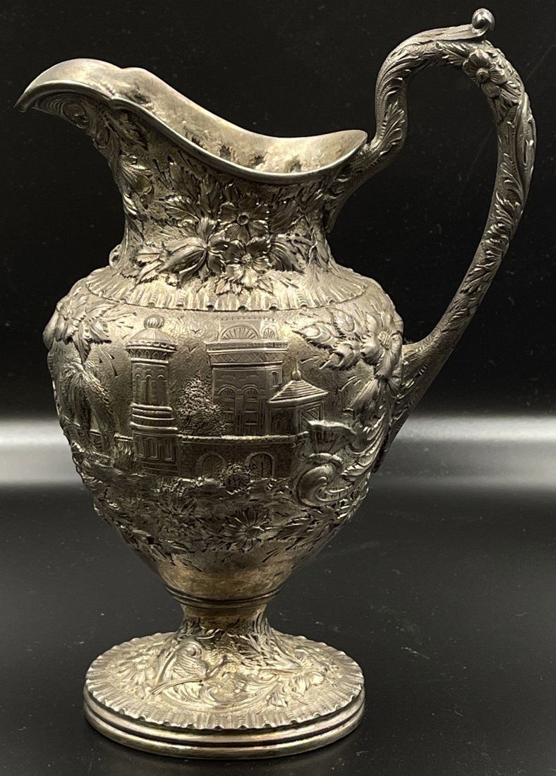 c1900 Kirk & Son Castle Pattern Sterling Silver Pitcher (1 of 7)