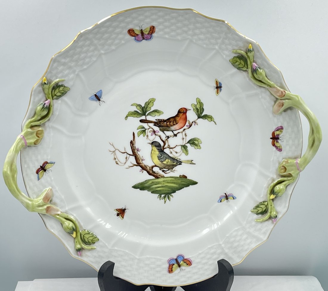 Herend Rothschild Bird Chop Plate with Handles (1 of 3)