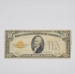 1928 USA 10 dollar gold certificate  with Alexander Hamilton (1 of 2)