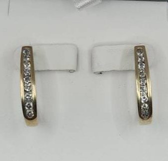 10k Gold Diamond Hoop Earrings (1 of 3)